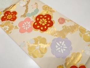 アンティーク　枝梅模様織り出し袋帯（材料）